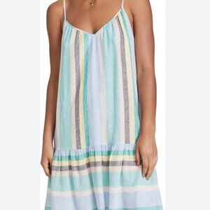 Rails Striped Spaghetti Strap Sundress in Aqua, Light Blue, Yellow & Gray